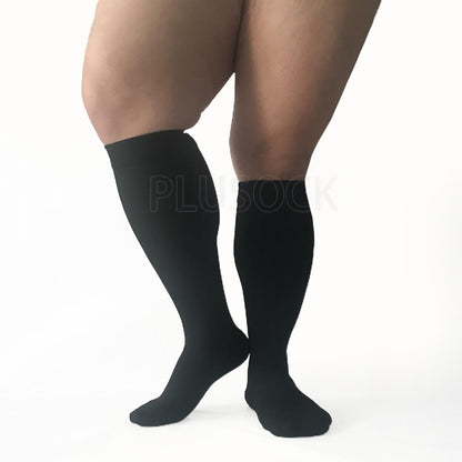 Black Plus Size Compression Socks 2XL-7XL(15-20mmHg) - Black - 7XL - image 0