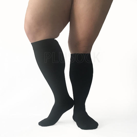 Black Plus Size Compression Socks 2XL-7XL(15-20mmHg) - Black - 7XL - image 0
