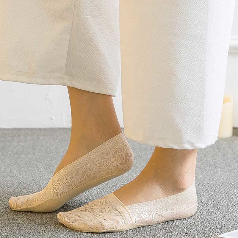 Floral Lace No Show Socks(5 Pairs) - image 2