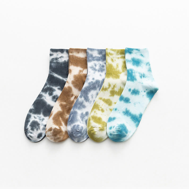 Tie-dye Quarter Socks(5 Pairs) - EU38-46(US5-12) - Multicolor - image 6