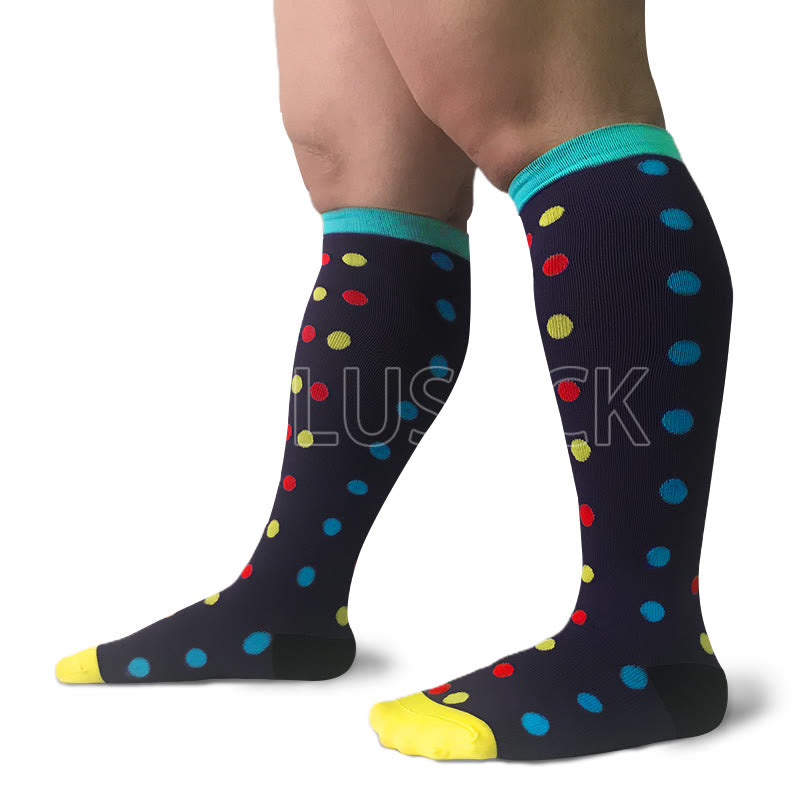 Dot Pattern Plus Size Compression Socks 2XL-7XL(3 Pairs) - image 6