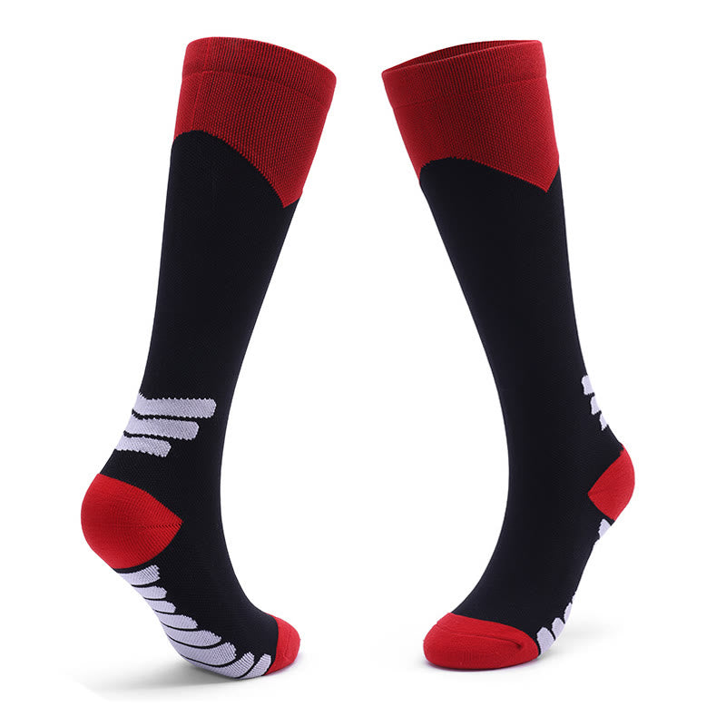 Sport Knee High Compression Socks(2 Pairs) - Red - L/XL - image 1