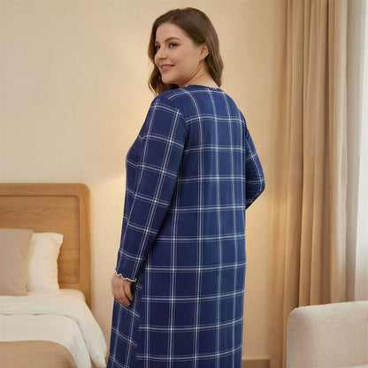 Lace Trim Plaid Nightgown - image 4
