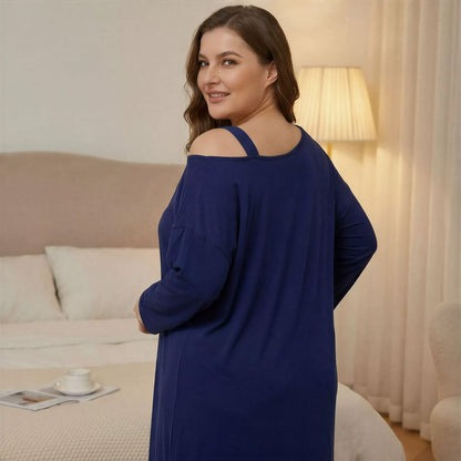 Off Shoulder Slogan Nightgown - image 3