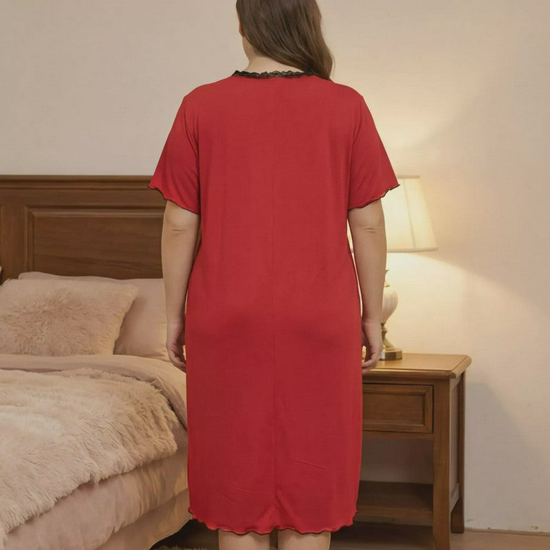 Lace Trim Lounge Nightgown - image 2