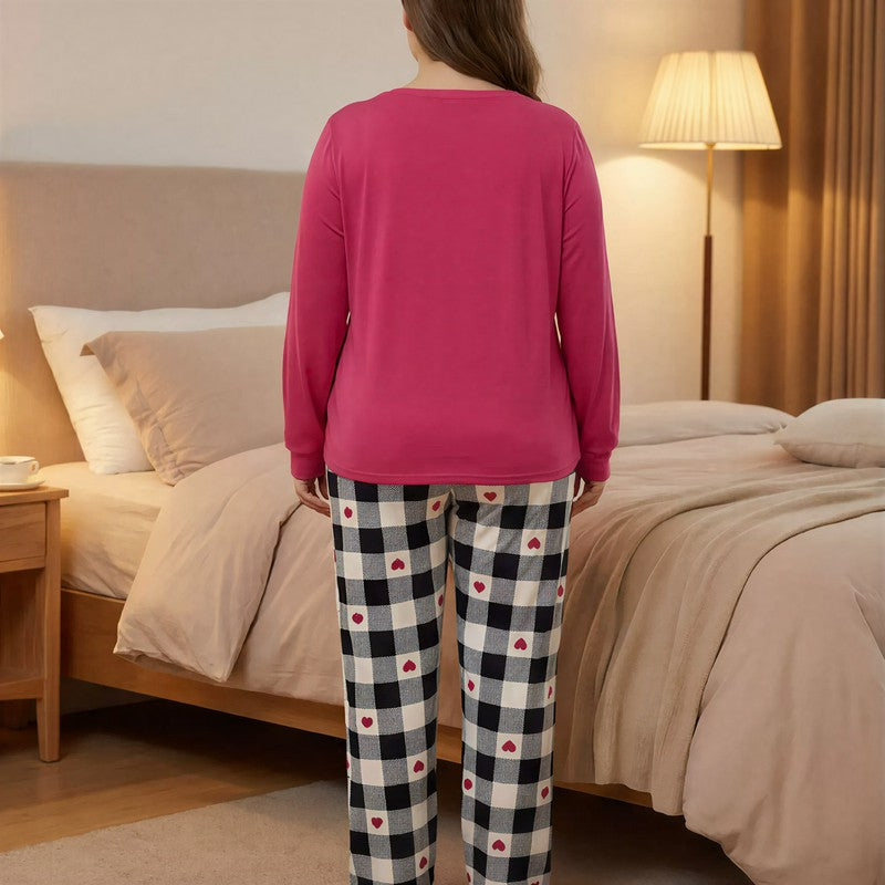 Good Night Plaid Heart Pajama Set - image 2