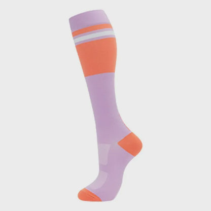 Retro Colorblock Compression Socks(4 Pairs) - Purple - S/M - image 9