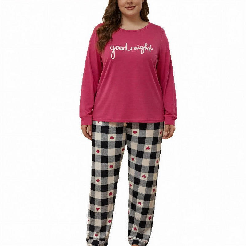 Good Night Plaid Heart Pajama Set - image 4