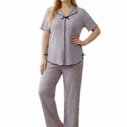 Lavender Bow Trim Pajama Set - image 5