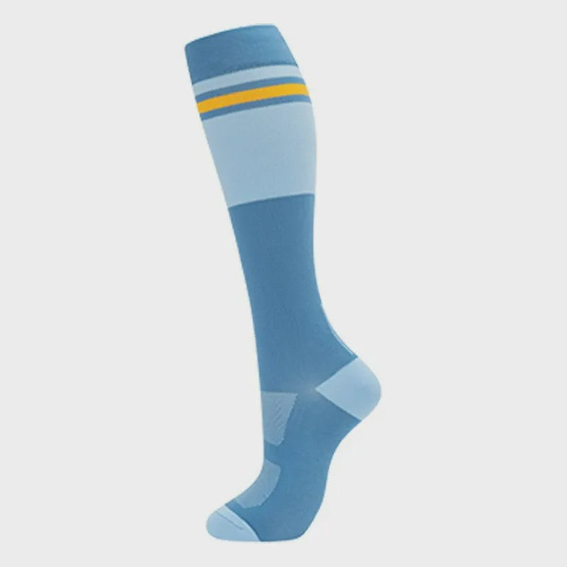 Retro Colorblock Compression Socks(4 Pairs) - Blue - S/M - image 7
