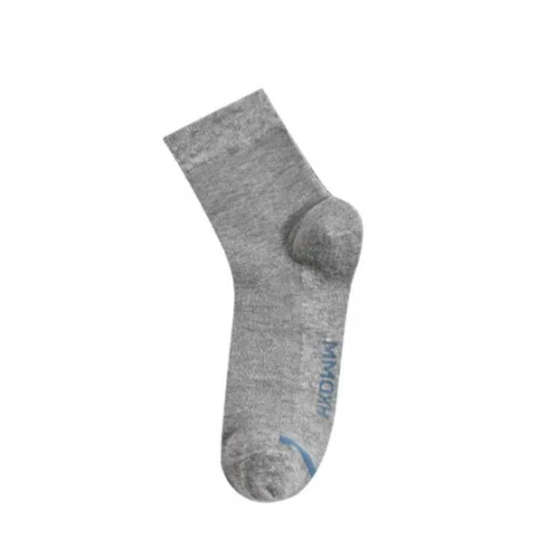 Solid Color Breathable Ankle Socks(3 Pairs) - Grey - EU45-50(US11-15) - image 3