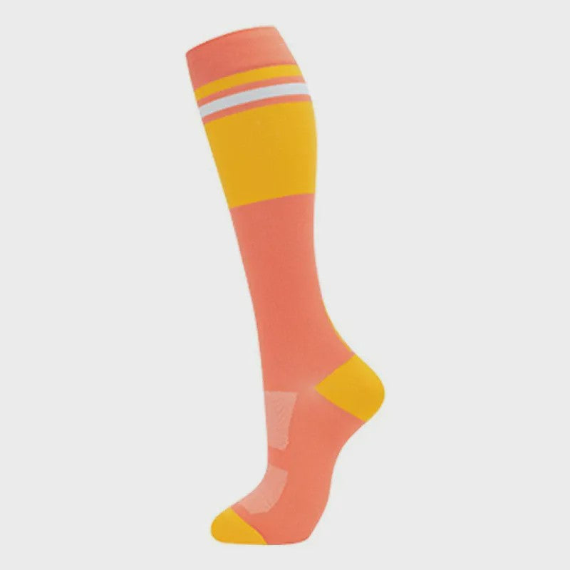 Retro Colorblock Compression Socks(4 Pairs) - Orange - S/M - image 6