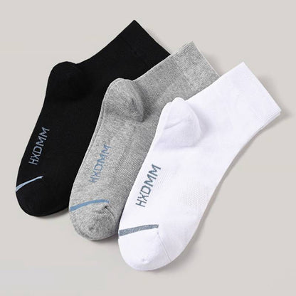 Solid Color Breathable Ankle Socks(3 Pairs) - image 2