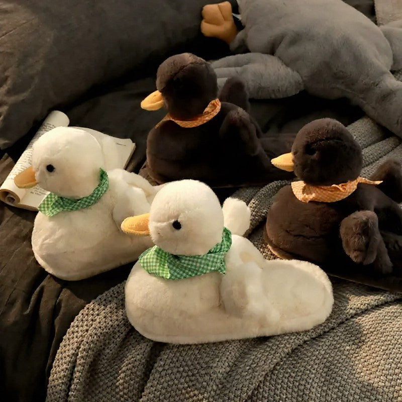 Plus Size Cozy Duck Scarf Plush Indoor Slippers - image 3