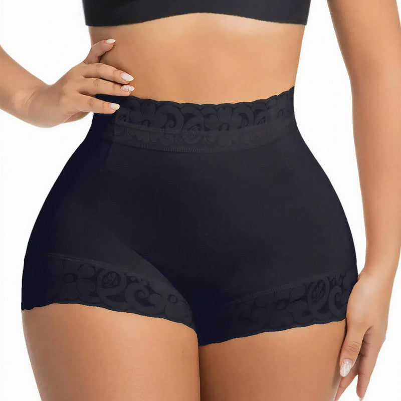 High Waist Lace Comfort Briefs - Black - 3XL - image 0