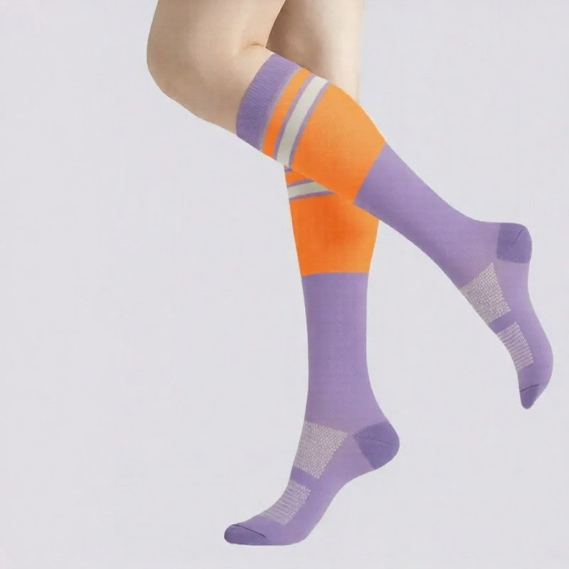 Retro Colorblock Compression Socks(4 Pairs) - image 1