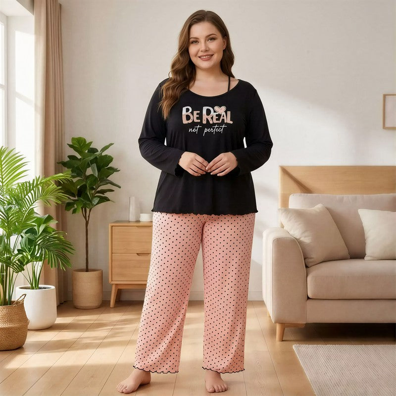 Be Real Polka Dot Pajama Set - Pink - 4XL - image 0