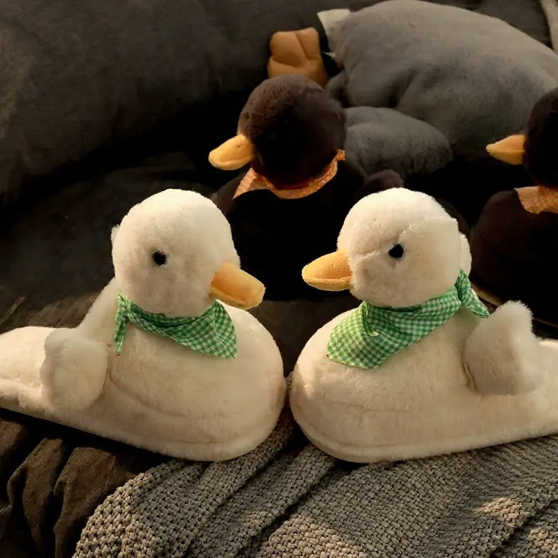 Plus Size Cozy Duck Scarf Plush Indoor Slippers - image 2