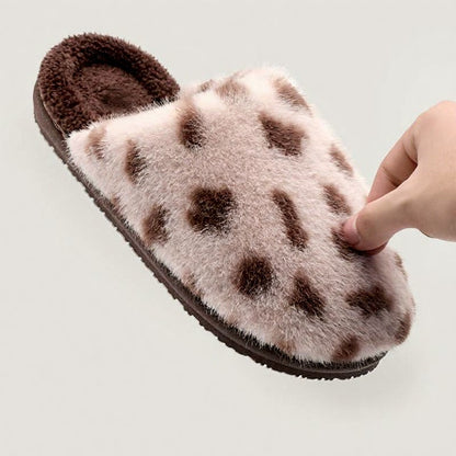 Cow Print Plush Lined Cozy Warm House Slippers - image 5